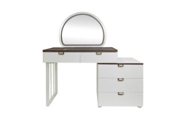 Picture of THIAGO 5-Drawer Tray Top Dressing Table with LED Mirror and Zerra Makeup Stool Set