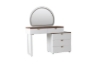 Picture of THIAGO 5-Drawer 110-140 Extension Tray Top Dressing Table with LED Mirror and Zerra Makeup Stool Set