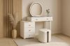 Picture of KALINA 5-Drawer Dressing Table with LED Mirror and Zerra Makeup Stool Set
