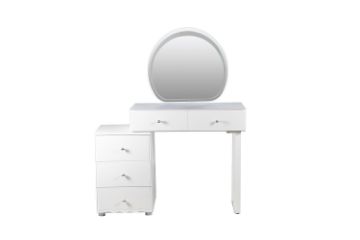 Picture of KALINA 5-Drawer Dressing Table with LED Mirror and Zerra Makeup Stool Set