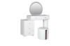 Picture of KALINA 5-Drawer 80-120 Dressing Table with LED Mirror and Zerra Makeup Stool Set