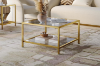 Picture of TOBAGO 68 Square Tempered Glass Coffee Table (Golden)