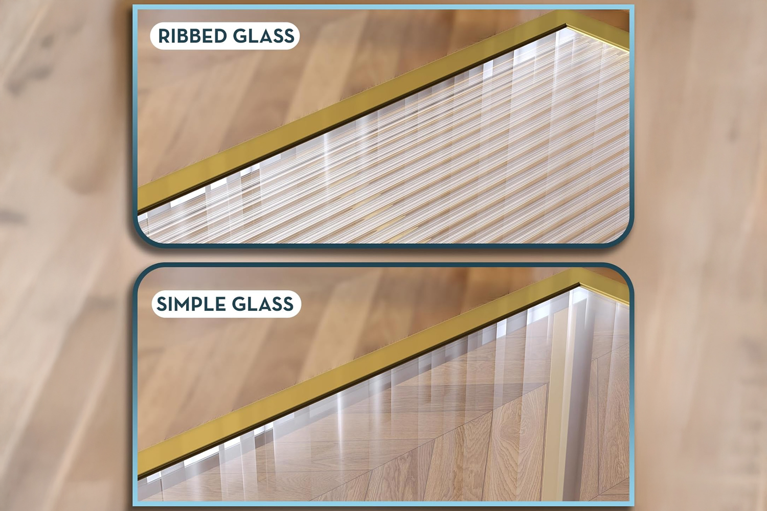 TOBAGO 68 Square Ribbed Tempered Glass Coffee Table