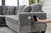 Picture of NEBULA Pro Sectional Sofa with Storage Ottoman & Drop-Down Console & USB & Type-C Port (Misty Grey)