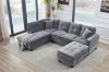 Picture of  NEBULA Pro Sectional Sofa with Storage Ottoman (Misty Grey) - Chaise Facing Right