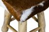 Picture of MIHO Natural Goat Hide Solid Teakwood Square Stool
