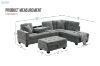 Picture of NEBULA Pro Sectional Sofa with Storage Ottoman & Drop-Down Console & USB & Type-C Port (Misty Grey)