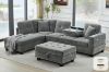 Picture of NEBULA Pro Sectional Sofa with Storage Ottoman & Drop-Down Console & USB & Type-C Port (Misty Grey)