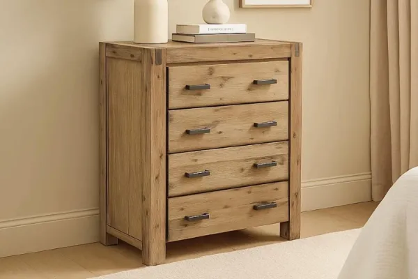 Picture of SPRINGBROOK 4-Drawer Solid Acacia Wood Tallboy
