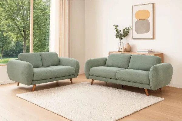 Picture of HELSINKI 3/2 Seater Fabric Sofa Range (Light Olive)