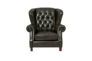 Picture of BAMBURGH 100% Genuine Leather Chesterfield Sofa Range - 1 Seater