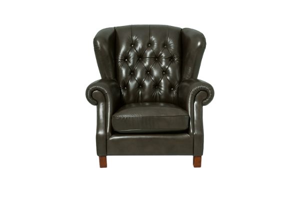 Picture of BAMBURGH 100% Genuine Leather Chesterfield Sofa Range - 1 Seater