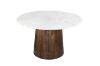 Picture of HUBIE D130 Mango Wood Round Dining Table With Marble Top