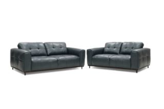 Picture of KALONA 3/2/1 Seater 100% Genuine Leather Sofa Range (Dark Blue) - 3+2 Sofa Set