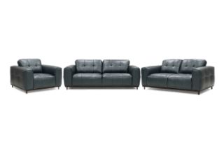 Picture of KALONA 3/2/1 Seater 100% Genuine Leather Sofa Range (Dark Blue) - 3+2+1 Sofa Set