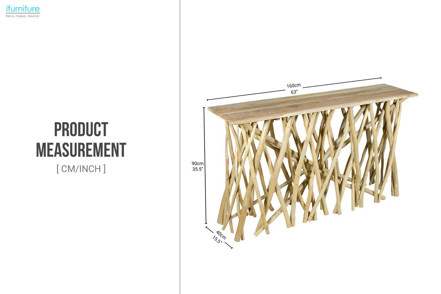 WILDBRANCH 160 Teakwood Console Table