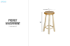 Picture of KOEN H75 Teak Wood Bar Stool