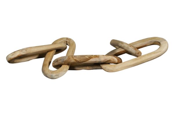 Picture of 655-015 Teak Wood Oval 5-Chain Decorative Sculpture (120x13cm)