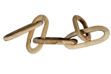 Picture of 655-015 Teak Wood Oval 5-Chain Decorative Sculpture (120x13cm)