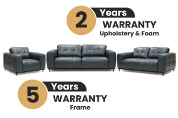 Picture of KALONA 3/2/1 Seater 100% Genuine Leather Sofa Range (Dark Blue)