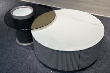 Picture of Bivio Round Nesting Coffee Table with Drawer