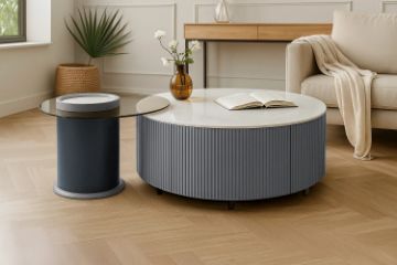 Picture of Bivio Round Nesting Coffee Table with Drawer