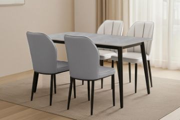 Picture of MIKASA 120 Sintered Stone Top 5PC Dining Set (Grey Table)