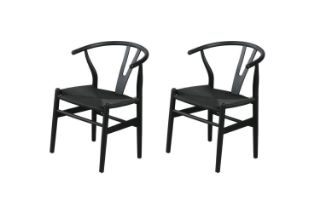 Picture of  WISHBONE Solid Wood Y Replica Chair (Black) - 2 Chairs in 1 Carton