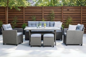 Picture of ALBANY 3+1+1 Seater Wicker Outdoor Dining Sofa Set