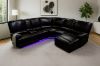 Picture of ORREN Air Leather Power Reclining Sectional Sofa with LED Lights & Cooling Cup Holders - Chaise Facing Right (Black)