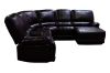 Picture of ORREN Air Leather Power Reclining Sectional Sofa with LED Lights & Cooling Cup Holders - Chaise Facing Right (Black)