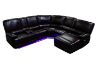 Picture of ORREN Air Leather Power Reclining Sectional Sofa with LED Lights & Cooling Cup Holders - Chaise Facing Right (Black)
