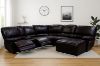 Picture of ORREN Air Leather Power Reclining Sectional Sofa with LED Lights & Cooling Cup Holders - Chaise Facing Right (Black)
