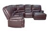 Picture of ORREN Air Leather Power Reclining Sectional Sofa with LED Lights & Cooling Cup Holders - Chaise Facing Right (Dark Brown)