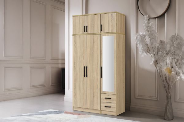 Picture of BESTA Wall Solution Modular Wardrobe - 3-Door Wardrobe with Top Unit