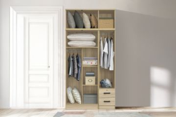 Picture of BESTA Wall Solution Modular Wardrobe - 3-Door Wardrobe with Top Unit