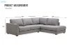 Picture of HEARTLAND Feather Filled Fabric Sectional Sofa (Grey) - Water, Oil & Dust Resistant 