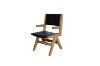 Picture of TIMBERA Solid Reclaimed Pine Wood Frame Dining Armchair with Genuine Leather Seat and Backrest
