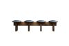 Picture of TIMBERA Solid Reclaimed Oak Wood Frame Dining Bench with Genuine Leather Seats (227x49cm)
