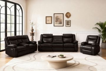 Picture of ZENO Power Reclining Sofa Range with Drop-Down Console & Cup Holders & USB & Type-C Ports