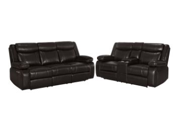 Picture of ZENO Power Reclining Sofa Range with Drop-Down Console & Cup Holders & USB & Type-C Ports