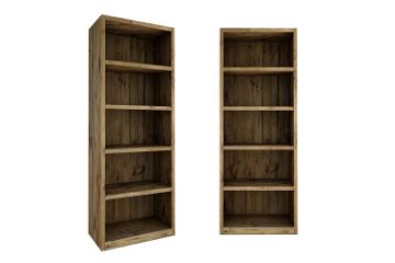 Picture of TIMBERA 5-Tier Solid Reclaimed Pine Wood Bookshelf (240x90cm)