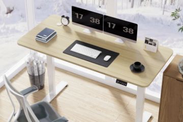 Picture of NEXUS 140 Electric Height Adjustable Standing Desk with LED Display (Light Oak)