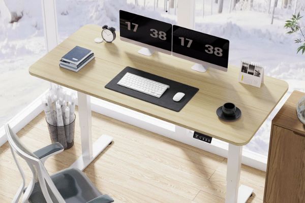 Picture of NEXUS 140 Electric Height Adjustable Standing Desk with LED Display (Light Oak)