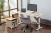 Picture of NEXUS 160 Electric Height-Adjustable Standing Desk With Cabinet Shelf & LED Display & USB Charging Port (Light Oak)