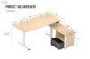 Picture of NEXUS 160 Electric Height-Adjustable Standing Desk With Cabinet Shelf & LED Display & USB Charging Port (Light Oak)