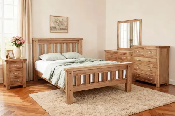 Picture of WESTMINSTER 4PC/5PC/6PC Solid Oak Bedroom Combo in Queen/ King Size