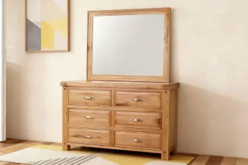 Picture of Westminster 6-Drawer Solid Oak Dresser with Mirror