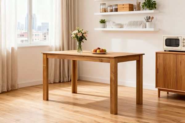 Picture of BAYARD 150 Solid Pine Wood Dining Table (Light Walnut)