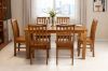 Picture of BAYARD 7PC Solid Pine Wood Dining Set (Light Walnut)